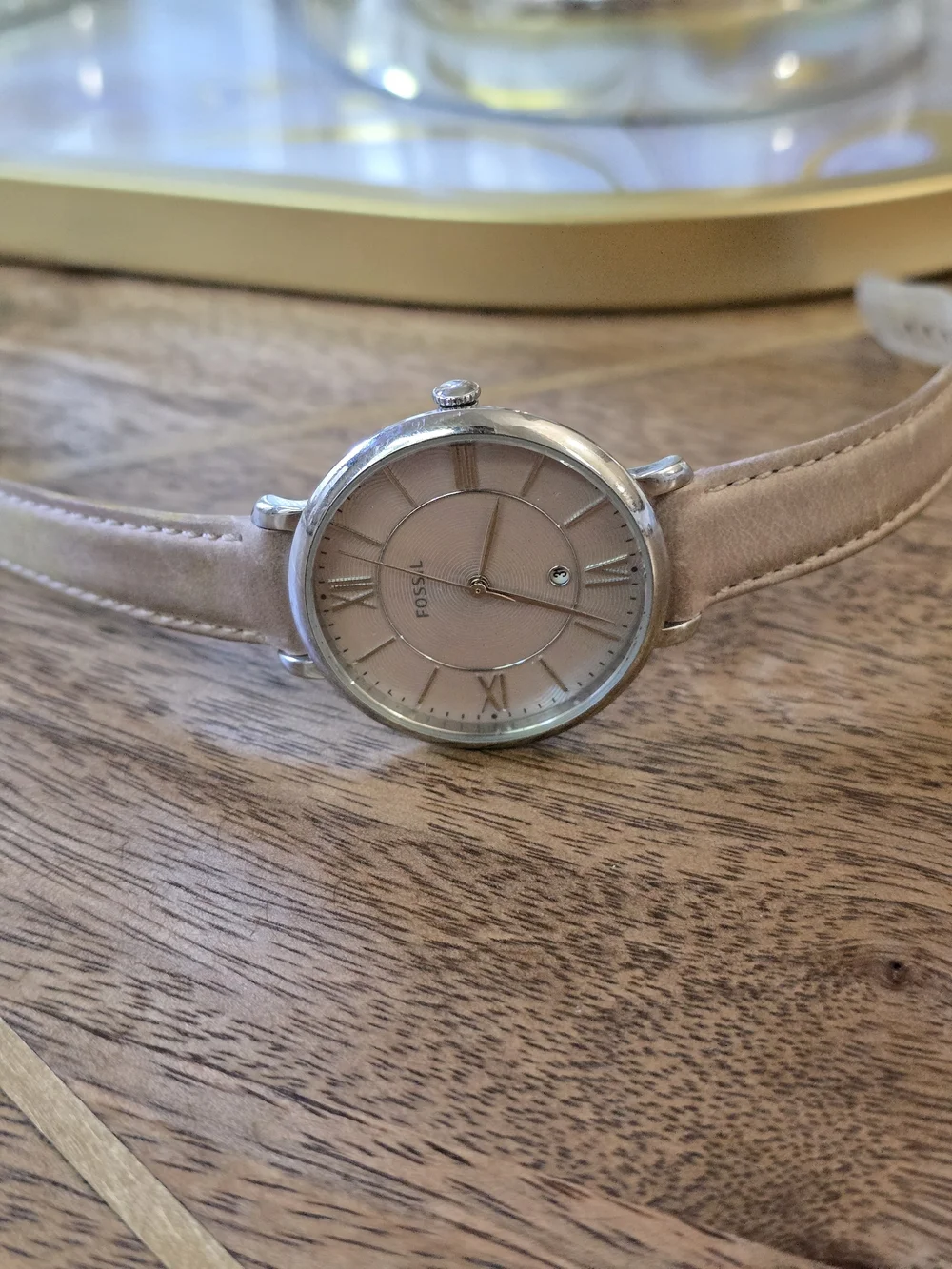 Fossil Nude Pink Leather Strap Watch